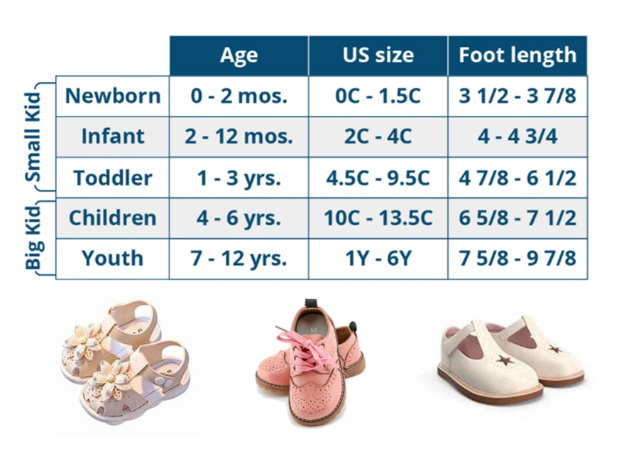 Kids Shoe Size Chart