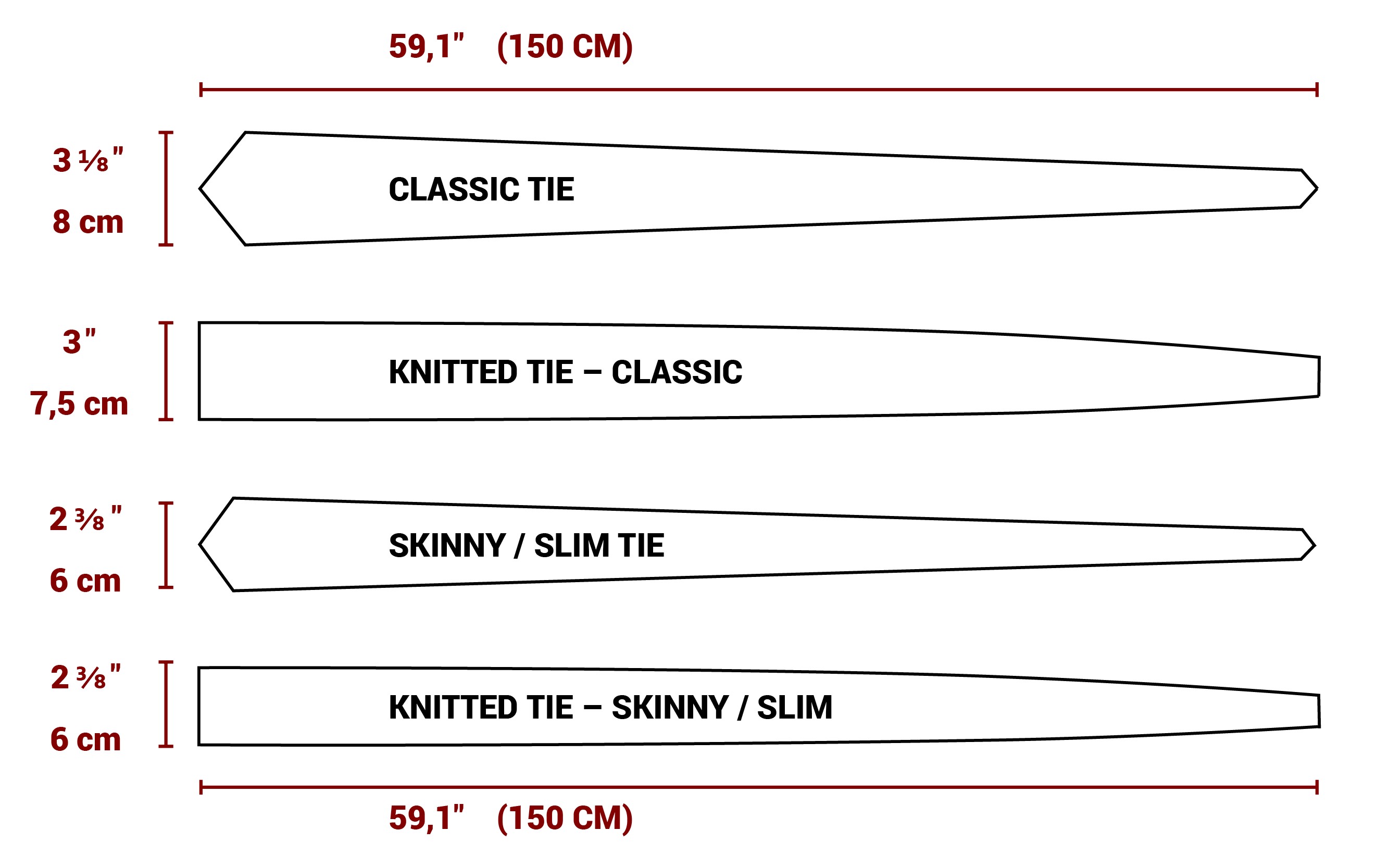 Adult Tie Size Chart